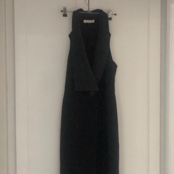 Halston Heritage Sleeveless Tuxedo Dress - Picture 2 of 4